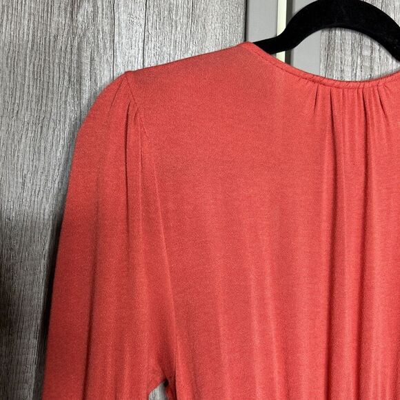 Free People Beach Dress Small Mini Wrap V Neckline Long Sleeves USA Made - Picture 5 of 7